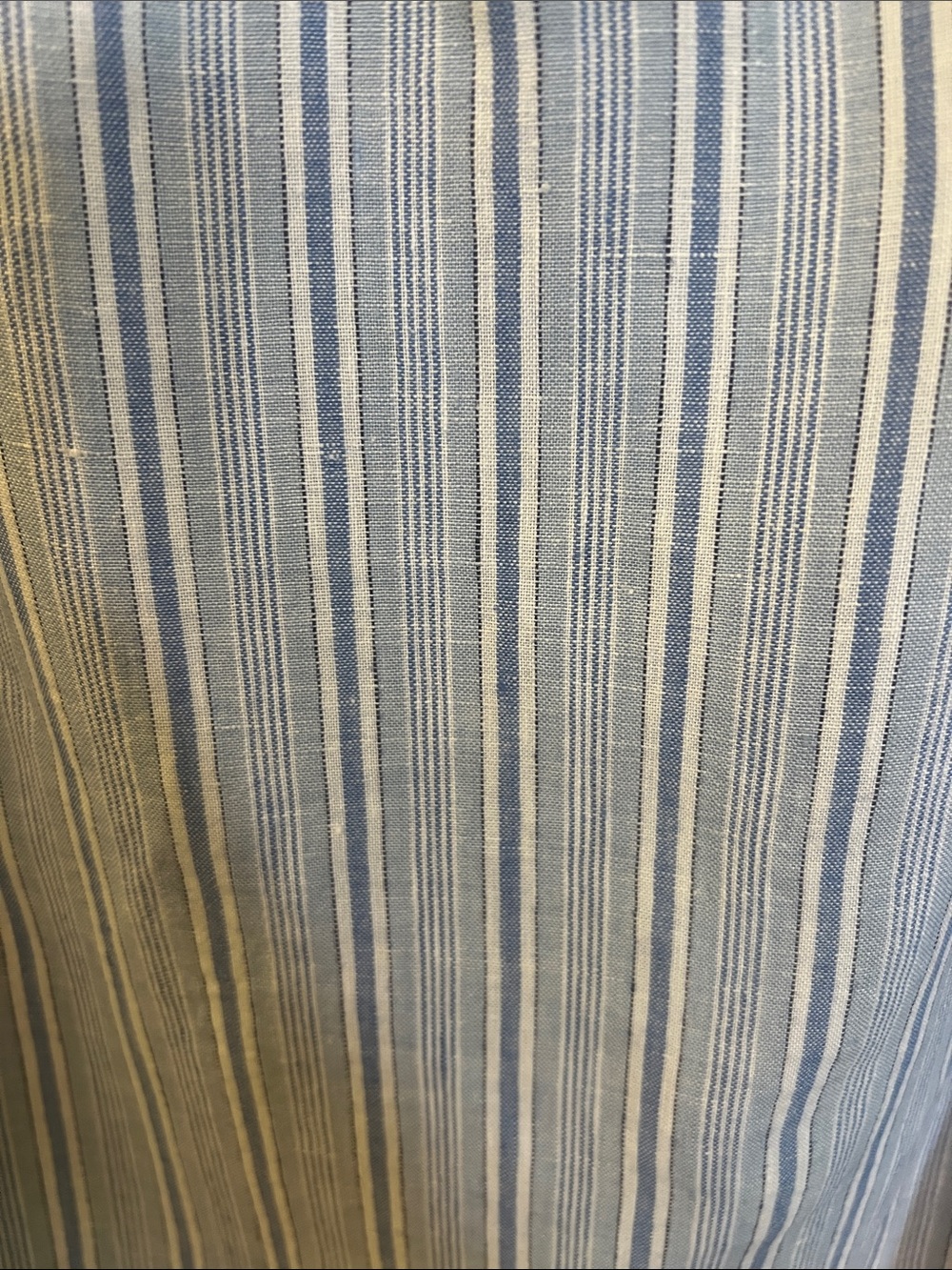 JCrew Irish Linen Blue and White Striped Long-Sleeve Button down Shirt - Picture 5 of 7